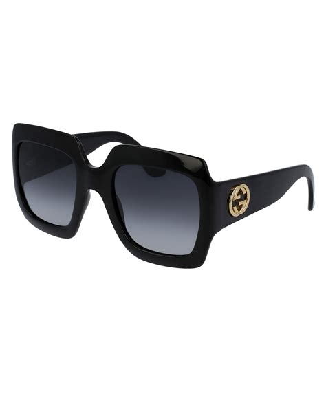 gucci men's square sunglasses black